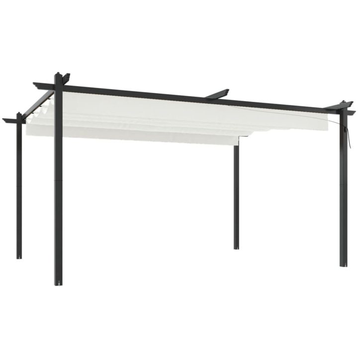 Paviljong med infällbart tak 4x3 m gräddvit vidaXL 4 x 3 x 2.2 m – bild 2