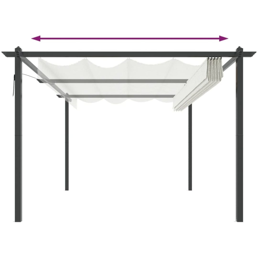 Paviljong med infällbart tak 4x3 m gräddvit vidaXL 4 x 3 x 2.2 m – bild 5