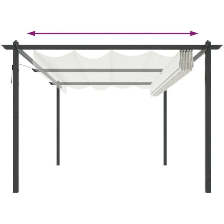 Paviljong med infällbart tak 4x3 m gräddvit vidaXL 4 x 3 x 2.2 m – bild 5