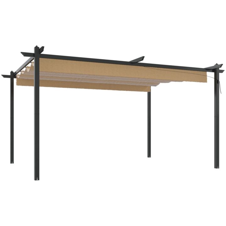 Paviljong med infällbart tak 4x3 m taupe vidaXL 4 x 3 x 2.2 m – bild 2