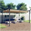Paviljong med infällbart tak 4x3 m taupe vidaXL 4 x 3 x 2.2 m – miniatyr 1