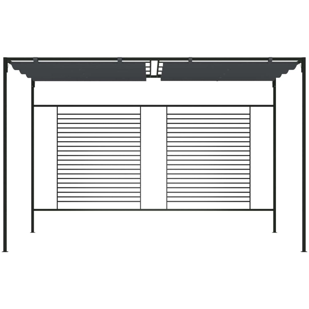 Paviljong med infällbart tak 4x3x2,3 m gräddvit 180 g/m² vidaXL – bild 2