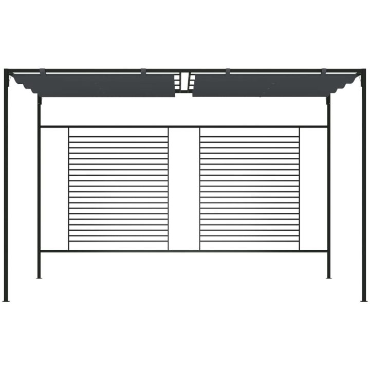 Paviljong med infällbart tak 4x3x2,3 m gräddvit 180 g/m² vidaXL – bild 2