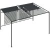 Paviljong med infällbart tak 4x3x2,3 m gräddvit 180 g/m² vidaXL – miniatyr 6
