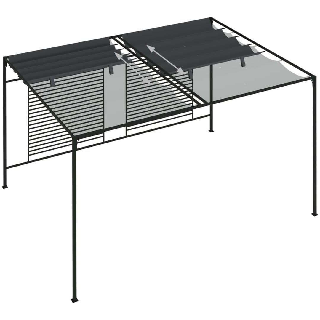 Paviljong med infällbart tak 4x3x2,3 m gräddvit 180 g/m² vidaXL – bild 6