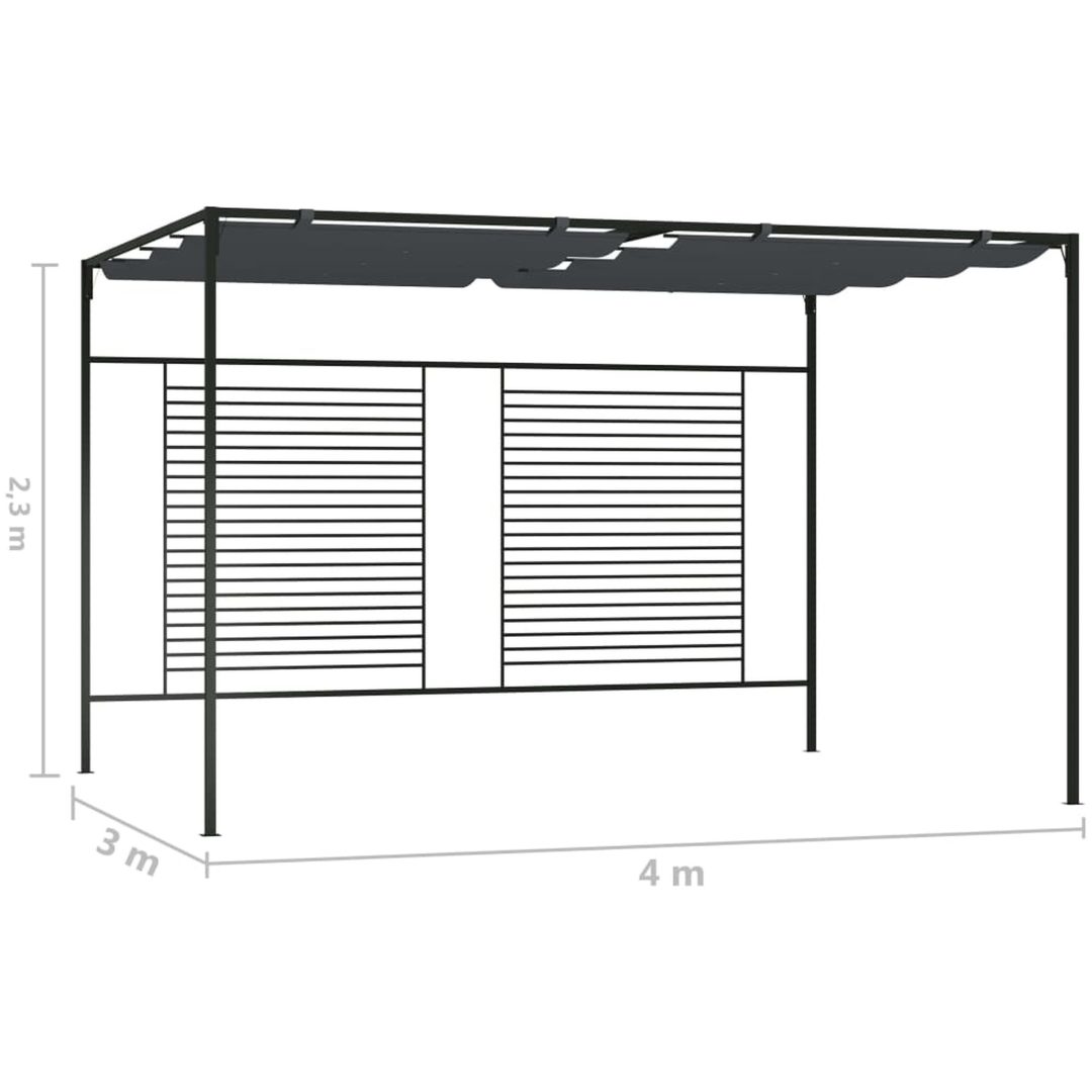 Paviljong med infällbart tak 4x3x2,3 m gräddvit 180 g/m² vidaXL – bild 7