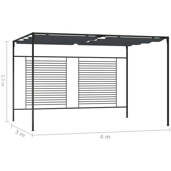 Paviljong med infällbart tak 4x3x2,3 m gräddvit 180 g/m² vidaXL – bild 7