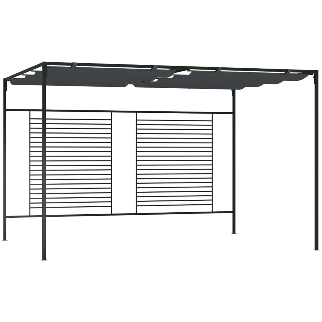 Paviljong med infällbart tak 4x3x2,3 m gräddvit 180 g/m² vidaXL
