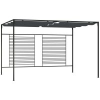 Paviljong med infällbart tak 4x3x2,3 m gräddvit 180 g/m² vidaXL