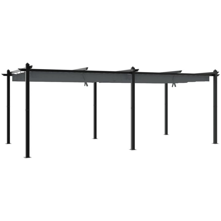 Paviljong med infällbart tak antracit 3x6 m aluminium vidaXL – bild 2