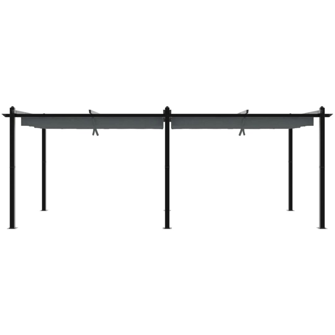 Paviljong med infällbart tak antracit 3x6 m aluminium vidaXL – bild 4