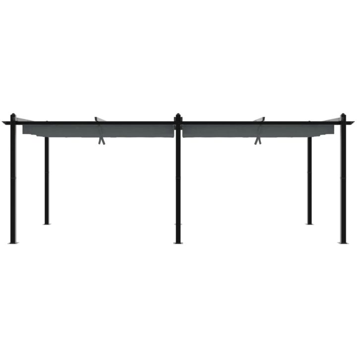 Paviljong med infällbart tak antracit 3x6 m aluminium vidaXL – bild 4