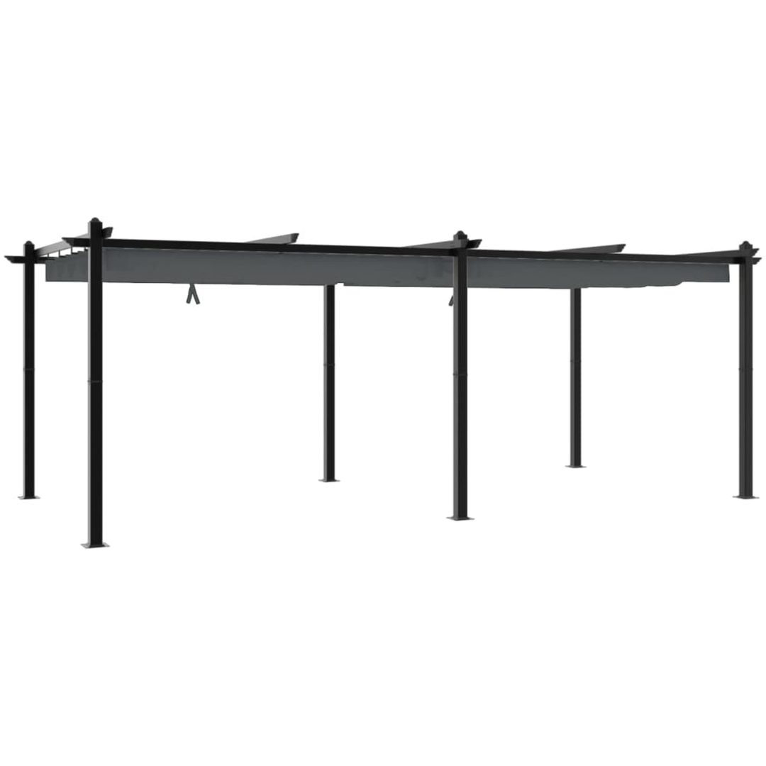 Paviljong med infällbart tak antracit 3x6 m aluminium vidaXL – bild 6