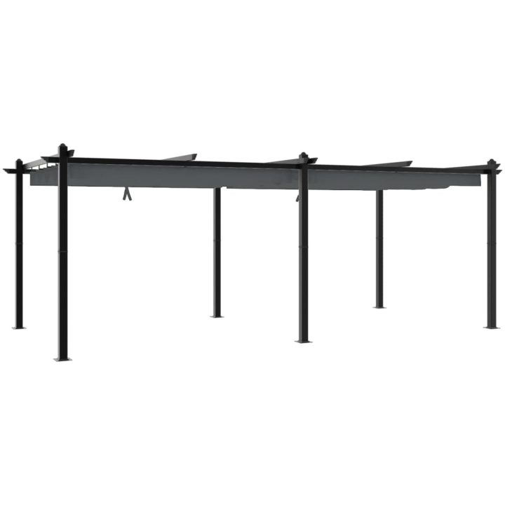 Paviljong med infällbart tak antracit 3x6 m aluminium vidaXL – bild 6
