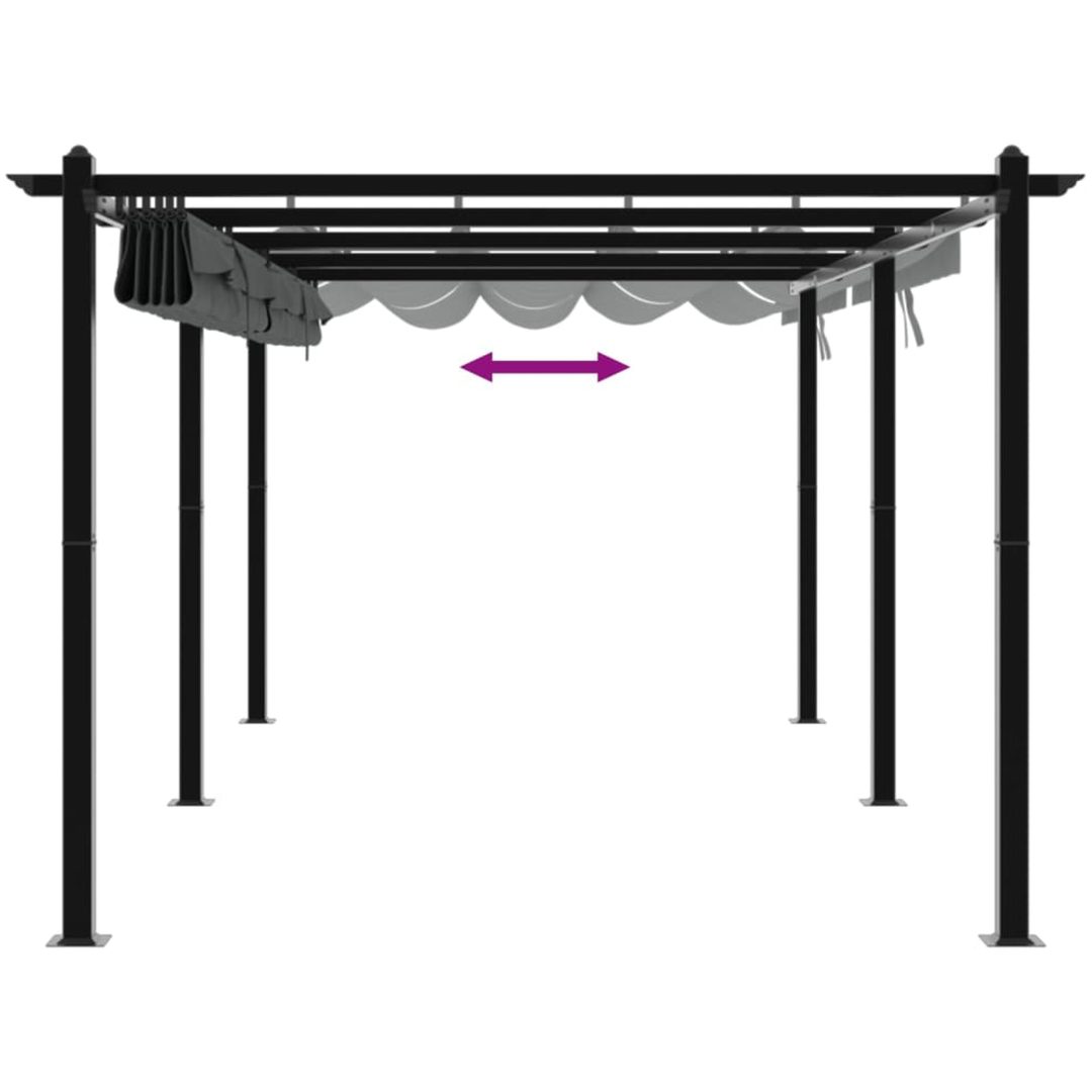 Paviljong med infällbart tak antracit 3x6 m aluminium vidaXL – bild 7
