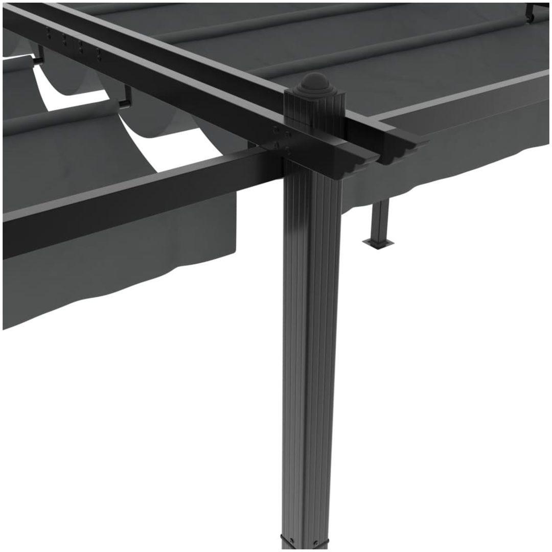 Paviljong med infällbart tak antracit 3x6 m aluminium vidaXL – bild 8