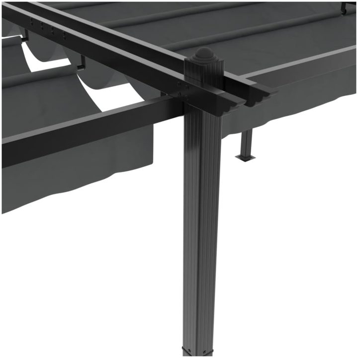 Paviljong med infällbart tak antracit 3x6 m aluminium vidaXL – bild 8