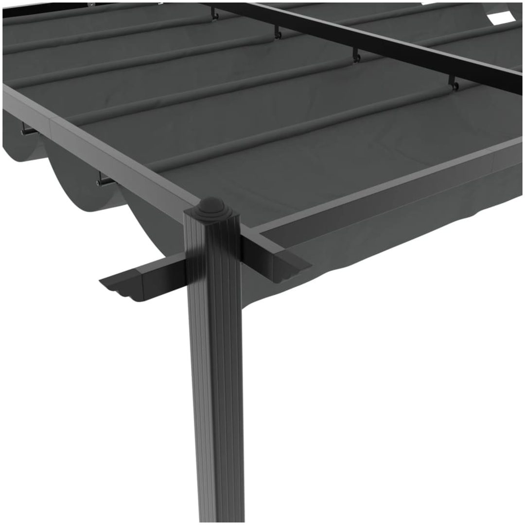Paviljong med infällbart tak antracit 3x6 m aluminium vidaXL – bild 9