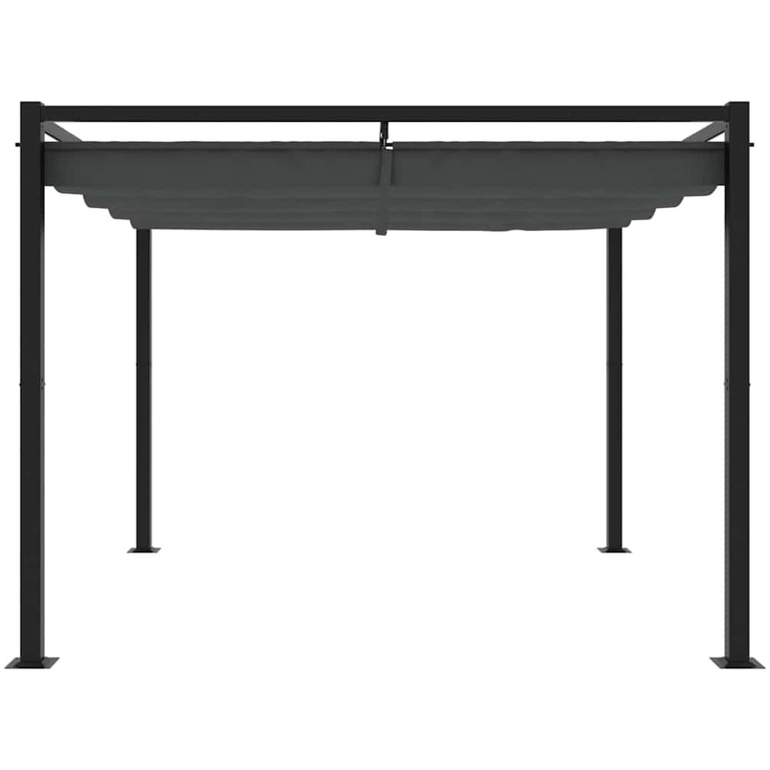 Paviljong med infällbart tak antracit stål vidaXL 3 x 3 m – bild 3