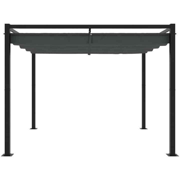 Paviljong med infällbart tak antracit stål vidaXL 3 x 3 m – bild 3