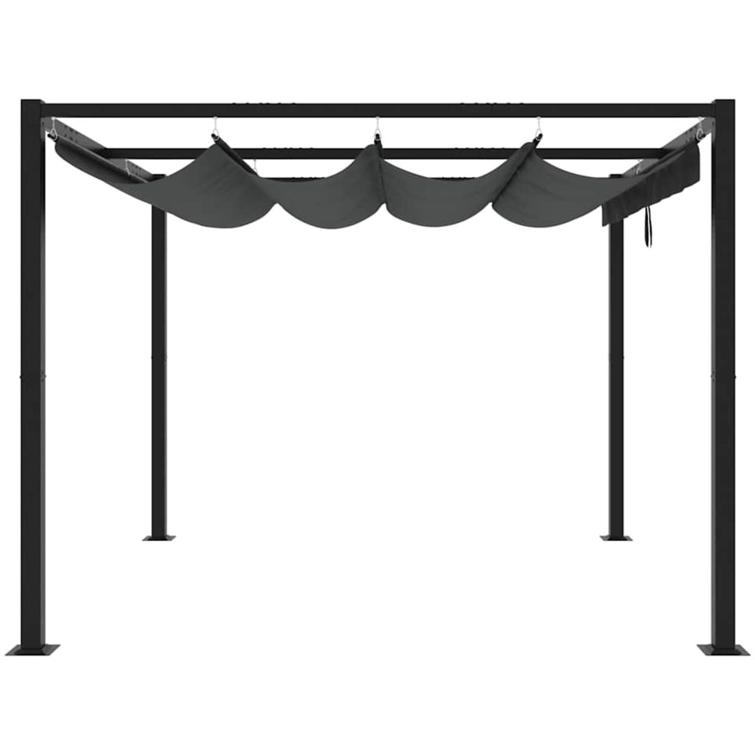 Paviljong med infällbart tak antracit stål vidaXL 3 x 3 m – bild 4