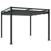 Paviljong med infällbart tak antracit stål vidaXL 3 x 3 m – miniatyr 1