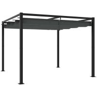 Paviljong med infällbart tak antracit stål vidaXL