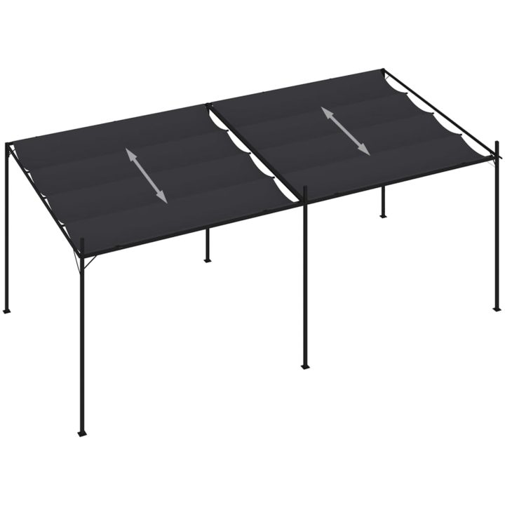 Paviljong med infällbart tak antracit vidaXL 600 x 300 x 233 cm – bild 3