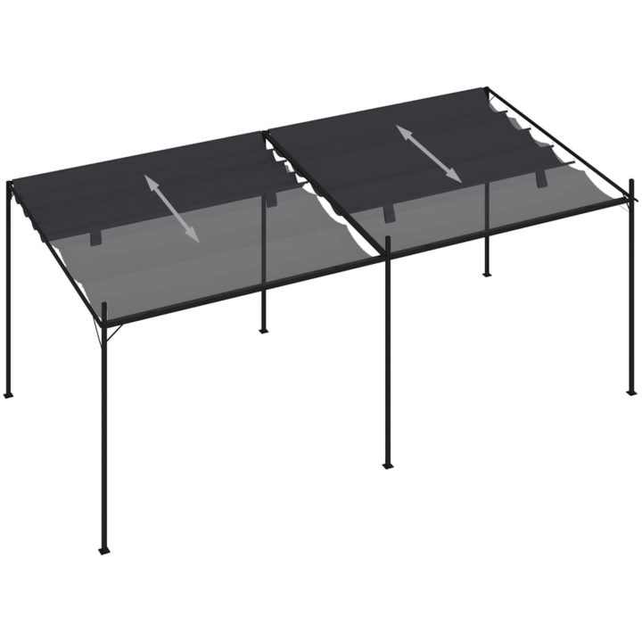 Paviljong med infällbart tak antracit vidaXL 600 x 300 x 233 cm – bild 4