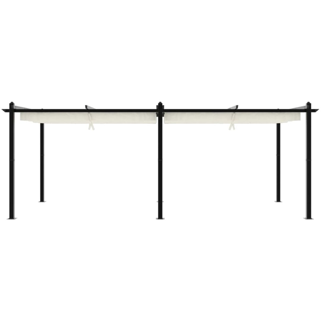 Paviljong med infällbart tak gräddvit 3x6 m aluminium vidaXL – bild 4