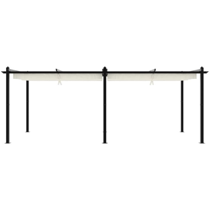 Paviljong med infällbart tak gräddvit 3x6 m aluminium vidaXL – bild 4