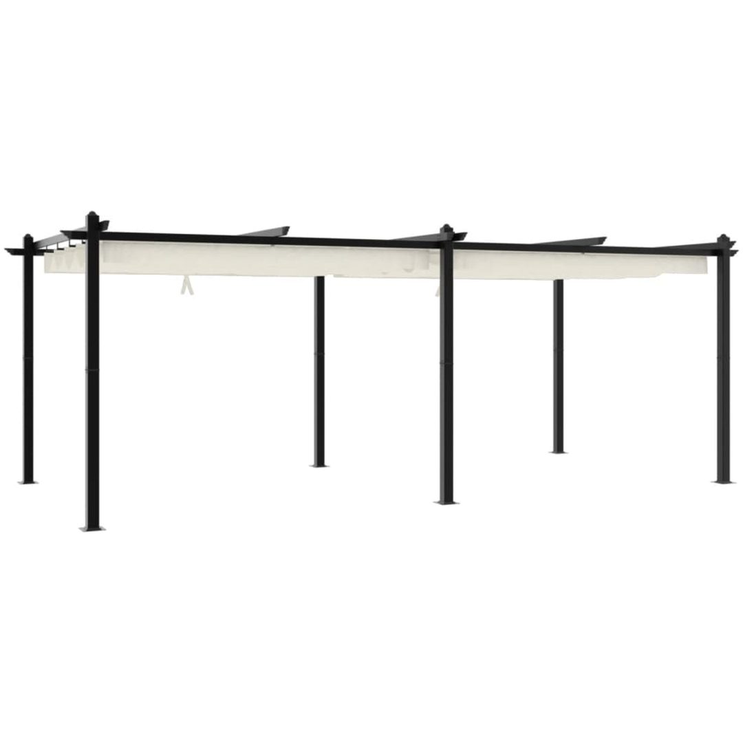 Paviljong med infällbart tak gräddvit 3x6 m aluminium vidaXL – bild 6