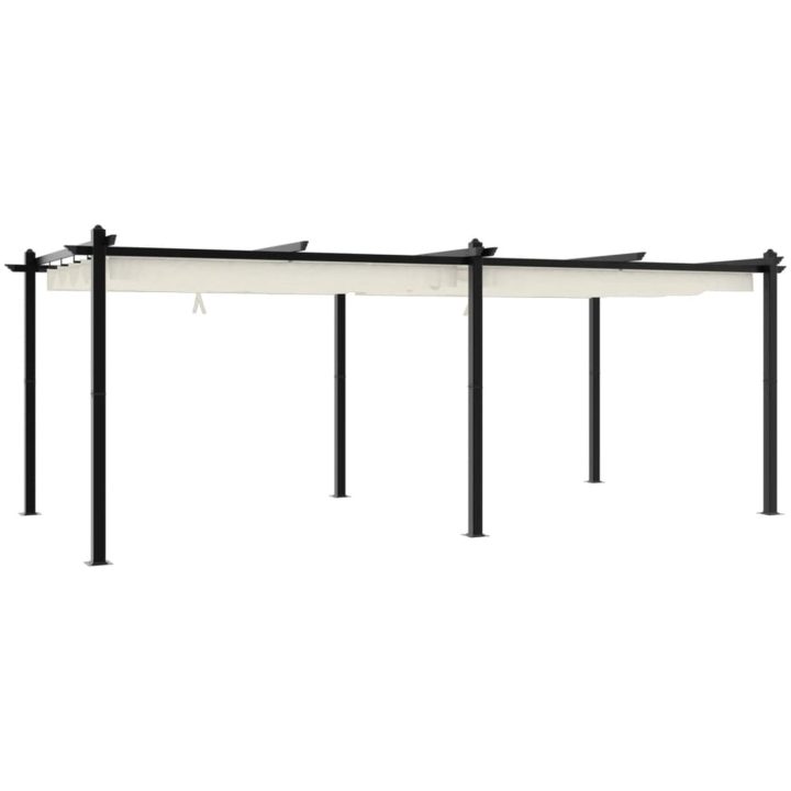 Paviljong med infällbart tak gräddvit 3x6 m aluminium vidaXL – bild 6