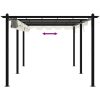 Paviljong med infällbart tak gräddvit 3x6 m aluminium vidaXL – miniatyr 7