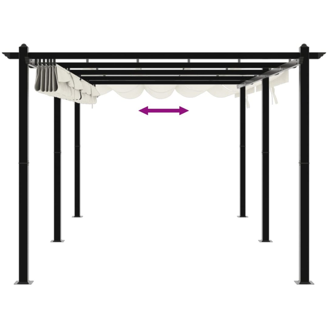 Paviljong med infällbart tak gräddvit 3x6 m aluminium vidaXL – bild 7