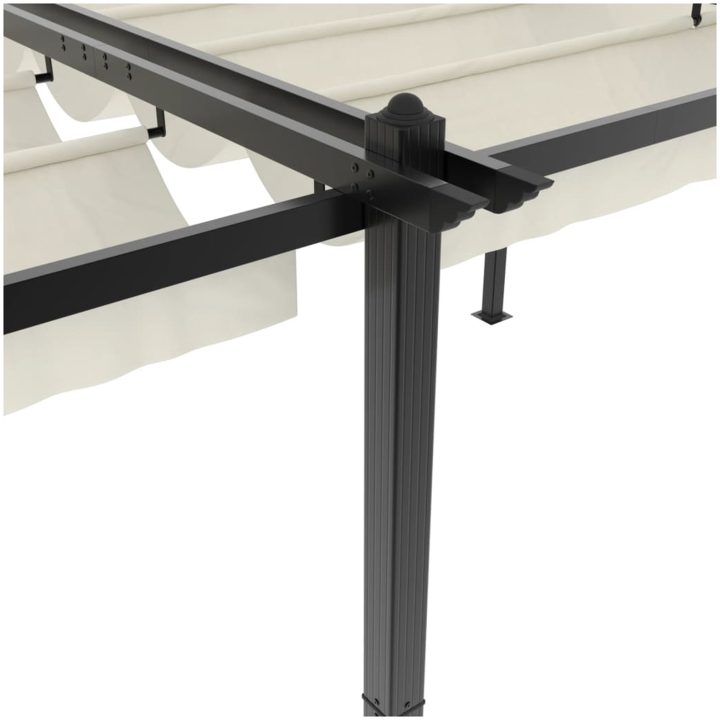 Paviljong med infällbart tak gräddvit 3x6 m aluminium vidaXL – bild 8