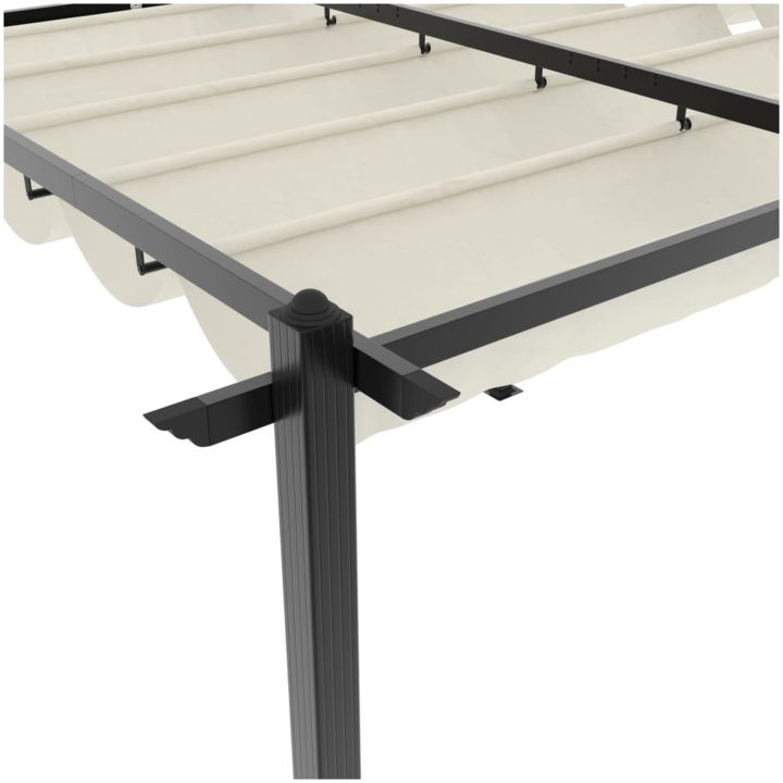 Paviljong med infällbart tak gräddvit 3x6 m aluminium vidaXL – bild 9
