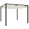 Paviljong med infällbart tak gräddvit stål vidaXL 3 x 3 m – miniatyr 5