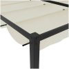 Paviljong med infällbart tak gräddvit stål vidaXL 3 x 3 m – miniatyr 7