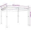 Paviljong med infällbart tak gräddvit stål vidaXL 3 x 3 m – miniatyr 9