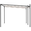 Paviljong med infällbart tak gräddvit vidaXL 400 x 300 x 233 cm – miniatyr 3