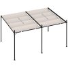 Paviljong med infällbart tak gräddvit vidaXL 400 x 300 x 233 cm – miniatyr 5