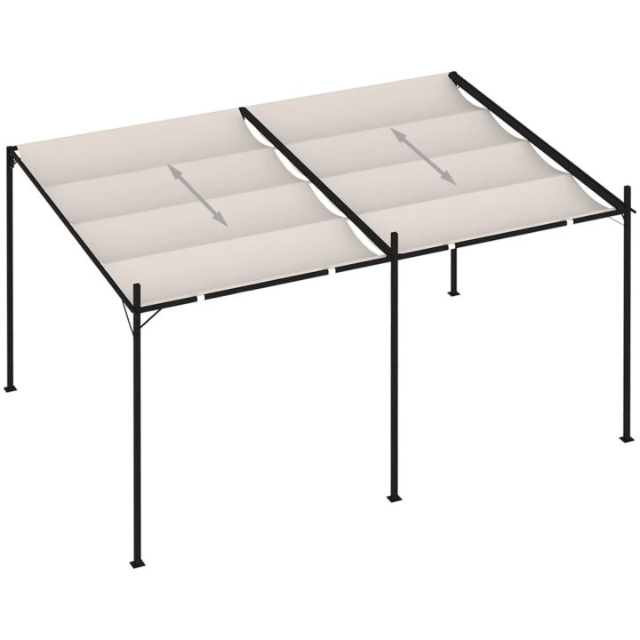 Paviljong med infällbart tak gräddvit vidaXL 400 x 300 x 233 cm – bild 5
