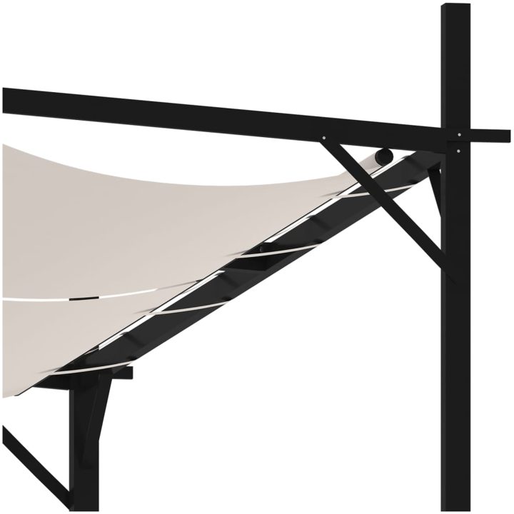Paviljong med infällbart tak gräddvit vidaXL 400 x 300 x 233 cm – bild 6