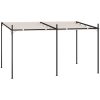 Paviljong med infällbart tak gräddvit vidaXL 400 x 300 x 233 cm – miniatyr 1
