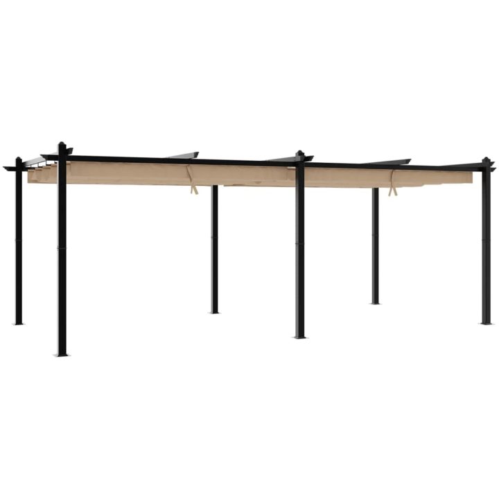 Paviljong med infällbart tak taupe 3x6 m aluminium vidaXL – bild 2