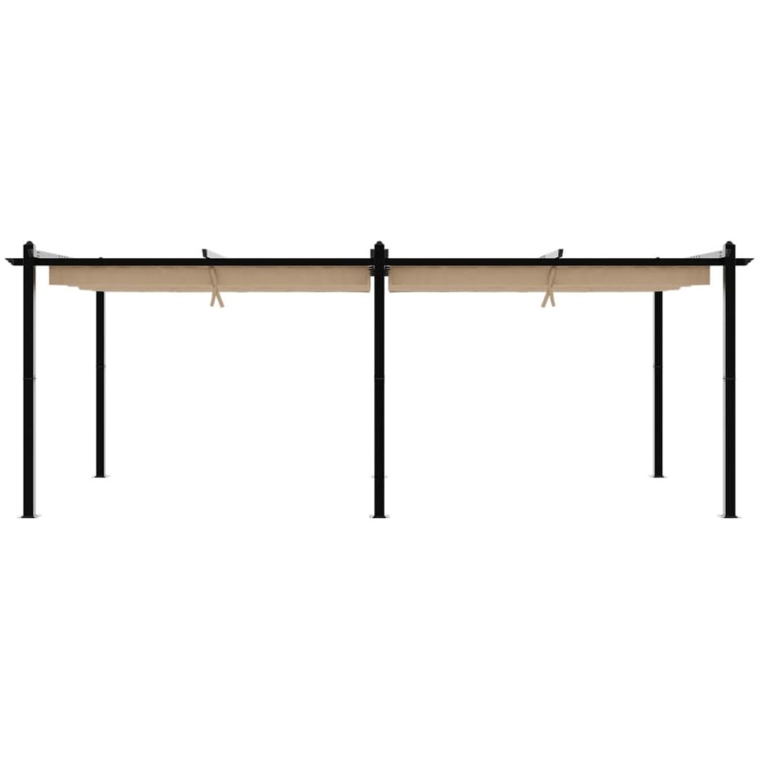 Paviljong med infällbart tak taupe 3x6 m aluminium vidaXL – bild 4
