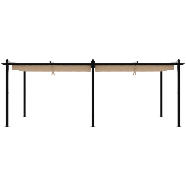 Paviljong med infällbart tak taupe 3x6 m aluminium vidaXL – bild 4