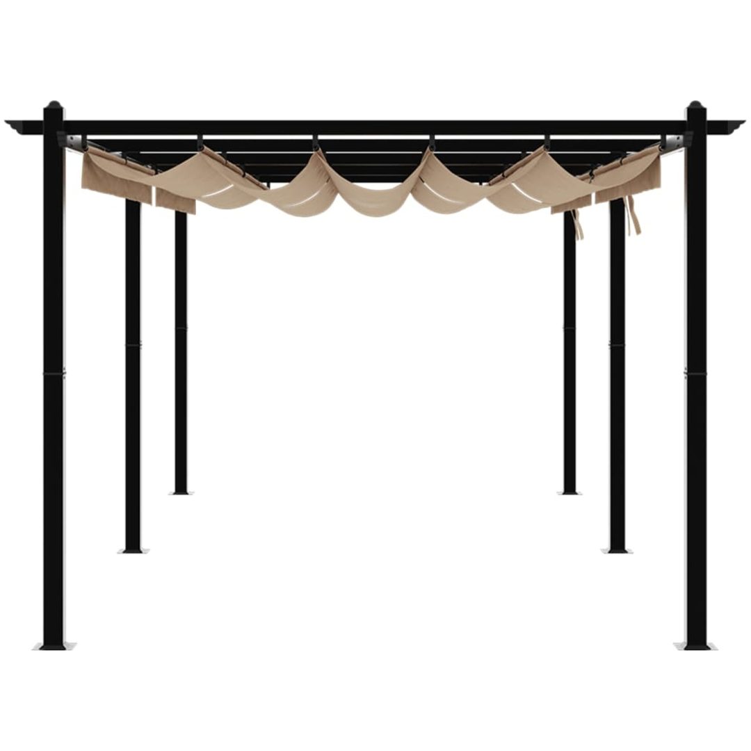 Paviljong med infällbart tak taupe 3x6 m aluminium vidaXL – bild 5