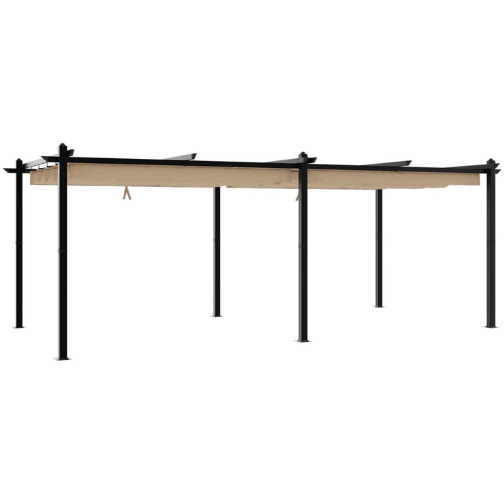 Paviljong med infällbart tak taupe 3x6 m aluminium vidaXL – bild 6